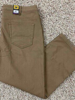 Caterpillar Men’s Fleece Lined Canvas Work Pants Brown, Size 40x30 (New)